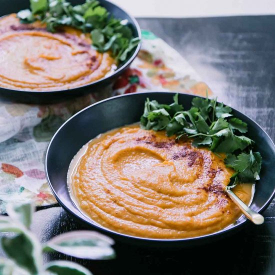 Spicy Sweet Potato Carrot Soup