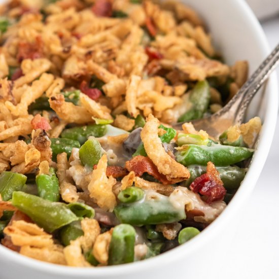 Parmesan Bacon Green Bean Casserole