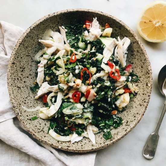 Easy Chicken, Fennel, Freekah Salad