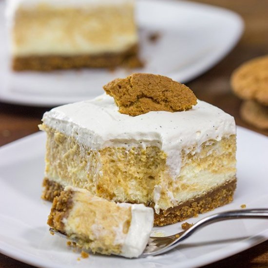 Pumpkin Swirl Cheesecake Bars