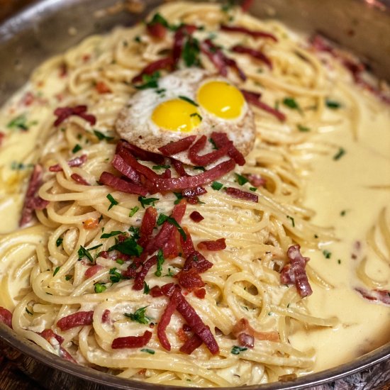 Pasta Carbonara with Country Ham