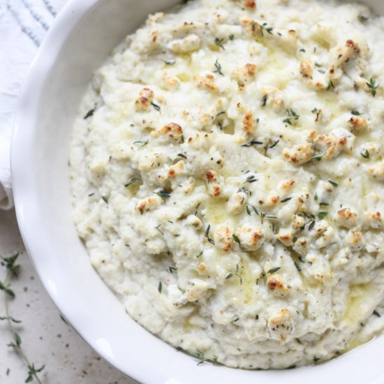 Garlic Goat Cheese Cauliflower