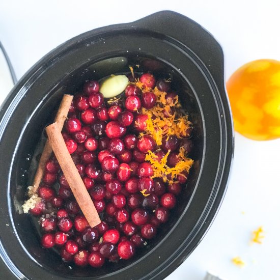 Punchy Slow Cooker Cranberry Sauce