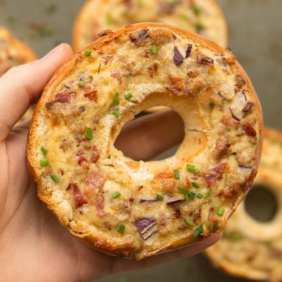 Quiche Stuffed Bagels