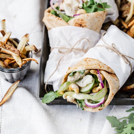 CASHEW CAESAR CHICKEN WRAPS