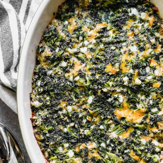 Cheesy Baked Spinach Casserole