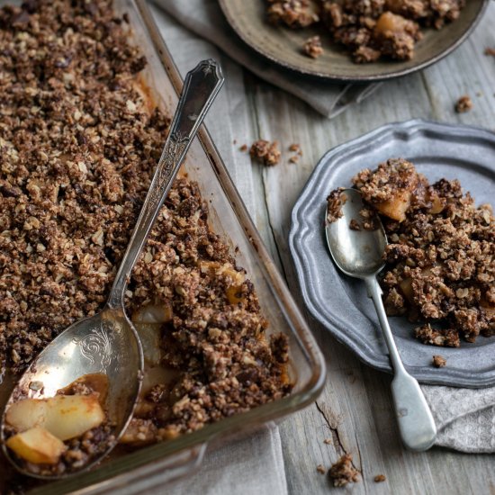 Pear and Chocolate Crumble