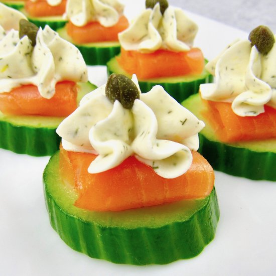 Smoked Salmon Cucumber Bites