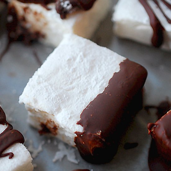 Chocolate covered marshmallows