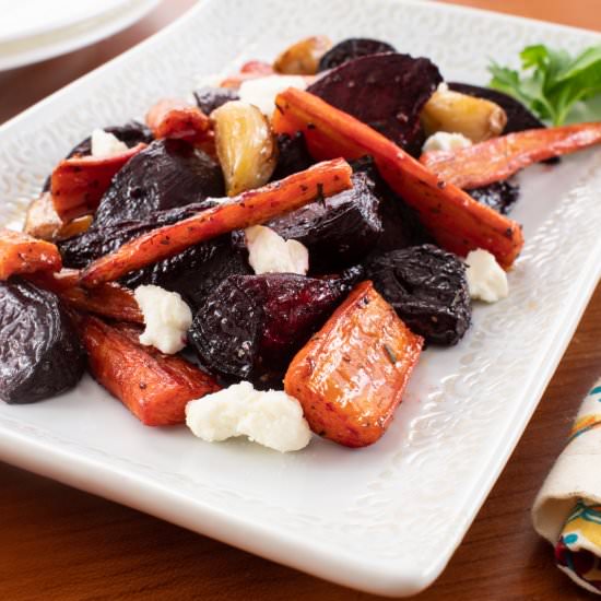 Roasted Beets and Carrots with Feta