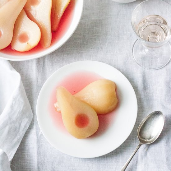 Rosé Poached Pears