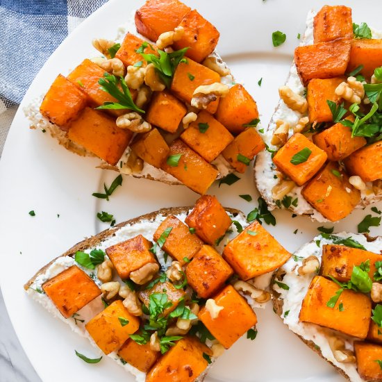 Lemon Ricotta Butternut Squash Toast