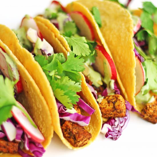 Vegan crispy tofu tacos