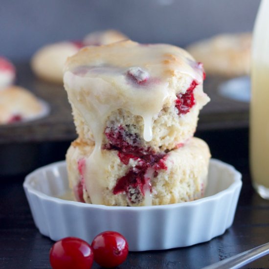 Cranberry Muffins with Butter Sauce