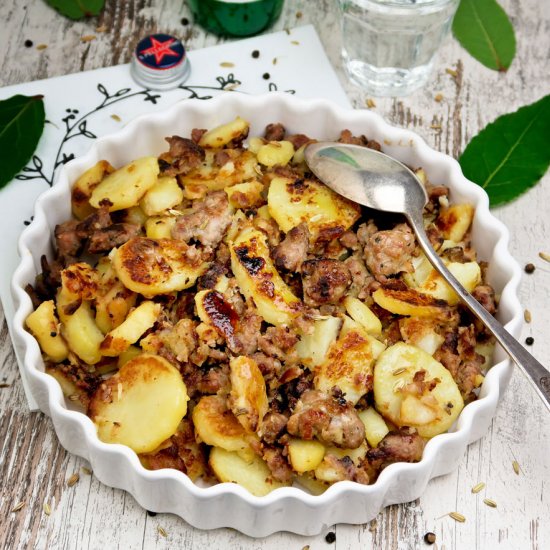 Rustic sausage and potato skillet