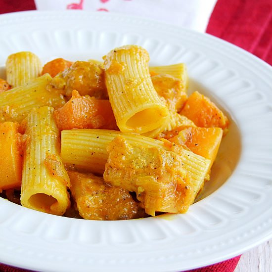 rigatoni with chicken and pumpkin