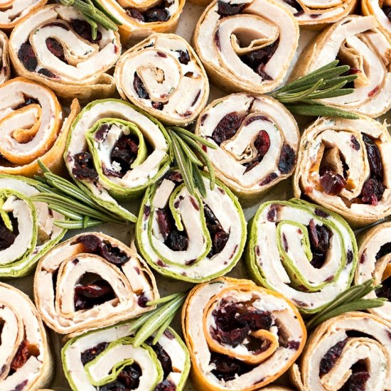 Turkey Cranberry Pinwheels