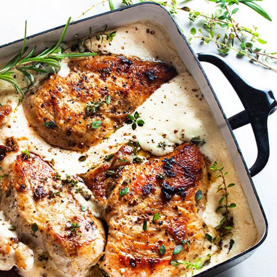 Creamy garlic herb chicken