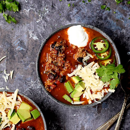 Turkey Black Bean & Quinoa Chili