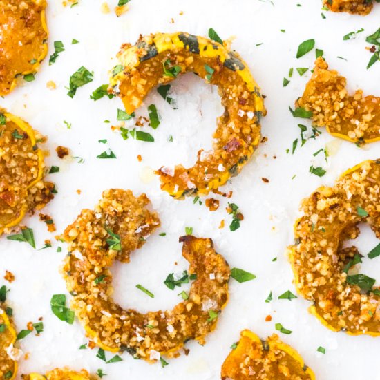 Walnut Crusted Delicata Squash