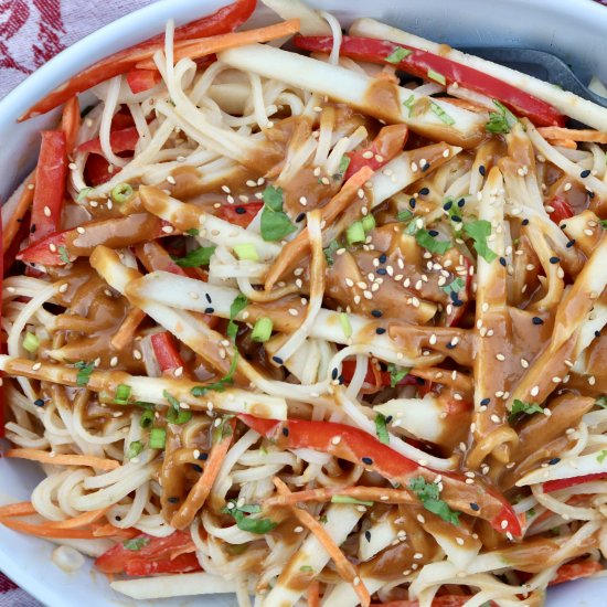 Warm Pear Pad Thai Salad