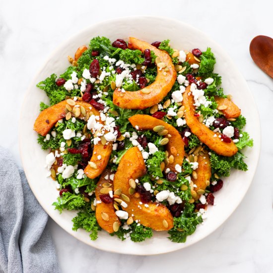 Roasted Squash and Kale Salad