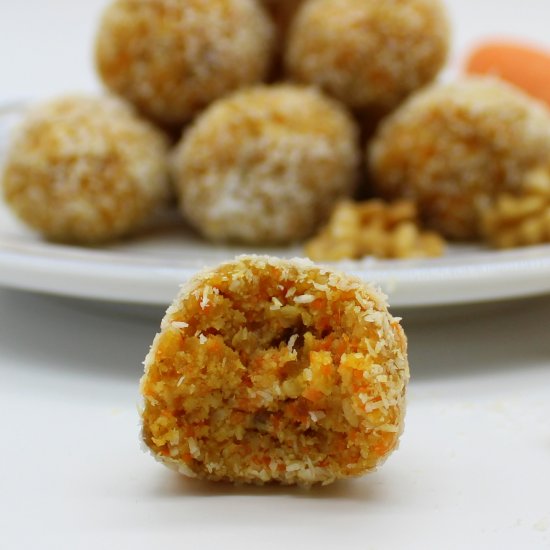 Healthy vegan carrot energy balls