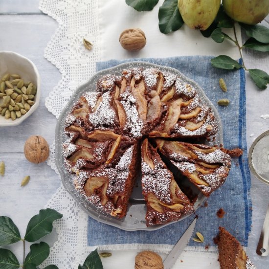 Chocolate Olive Oil Pear Cake