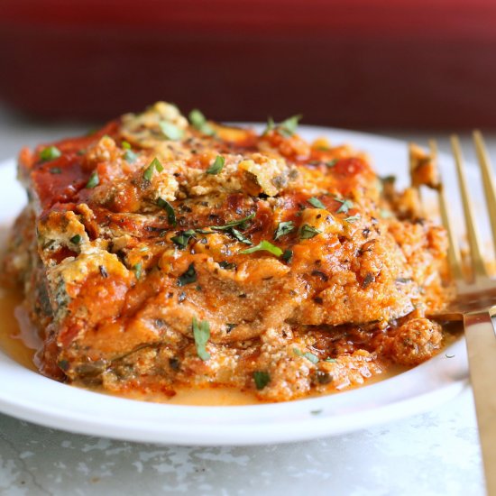 Zucchini Lasagna, with Tofu Ricotta