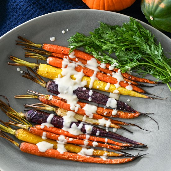 Rainbow Carrots with Tarator