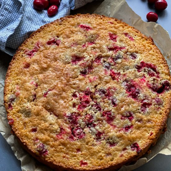 Rustic Cranberry Cornmeal Cake