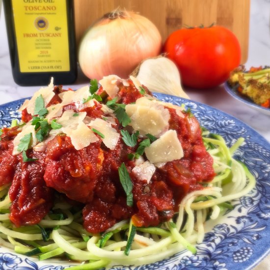 Turkey Meatballs with Zoodles