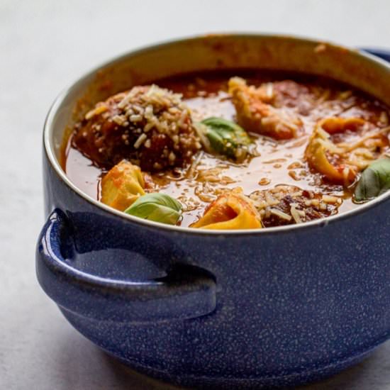 Tortellini and Meatball Soup