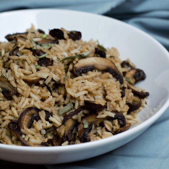 One Pot Sage Mushroom Rice