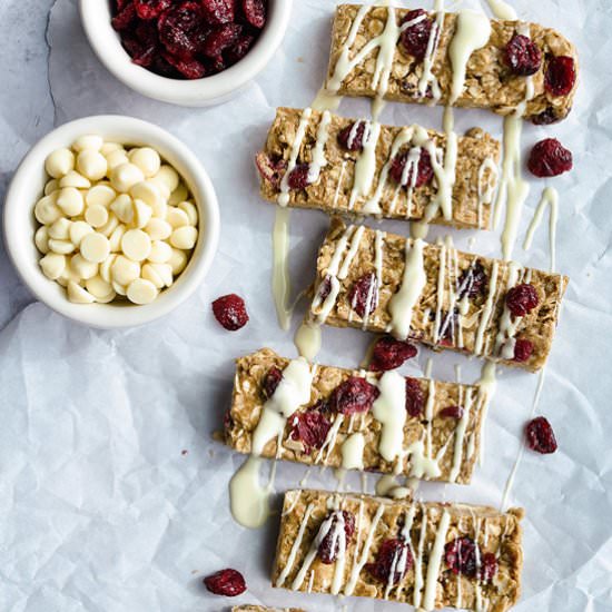 Cranberry White Chocolate Granola Bars