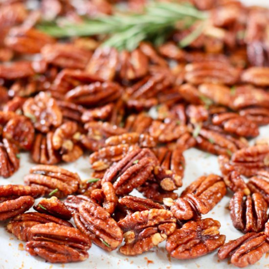 Honey Roasted Pecans with Rosemary