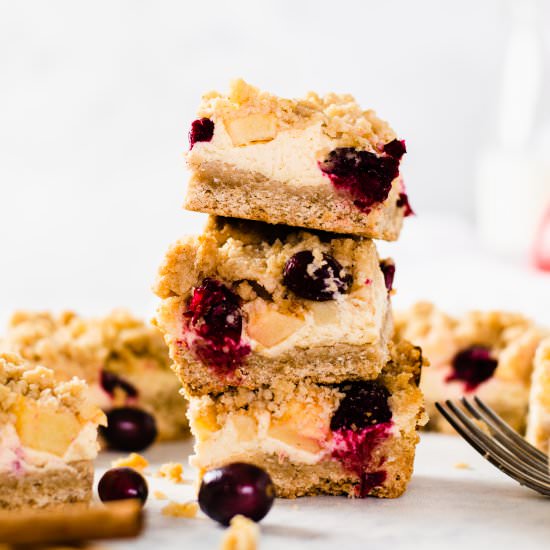 Apple Cranberry Cheesecake Bars