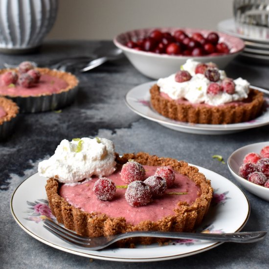 Cranberry and lime mini tarts