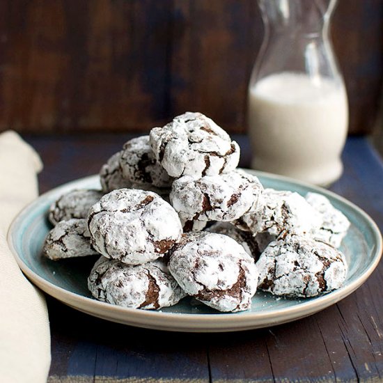 Mocha Chocolate Crinkle Cookies