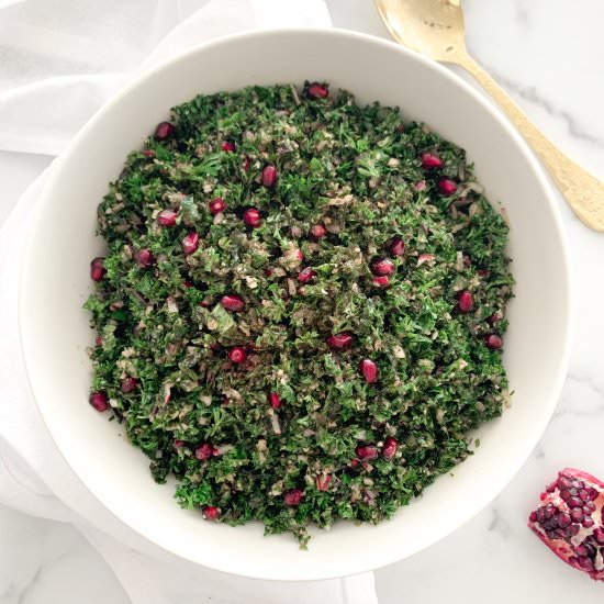 Winter Tabbouleh with Red Kale