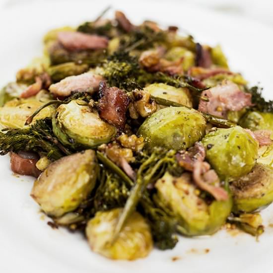 Balsamic Brussels Sprouts & Bacon