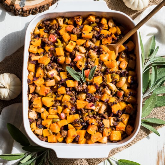 Butternut Sausage Apple Stuffing