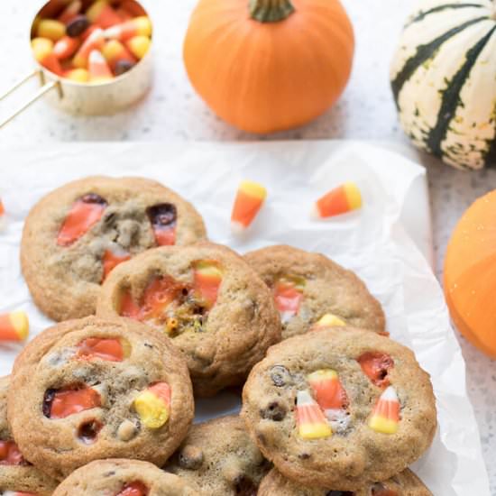 Candy Corn Chocolate Chip Cookies