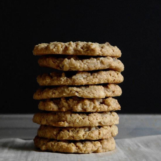 walnut tahini oatmeal cookies