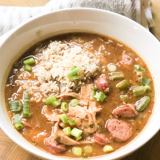 Leftover Turkey Sausage Gumbo