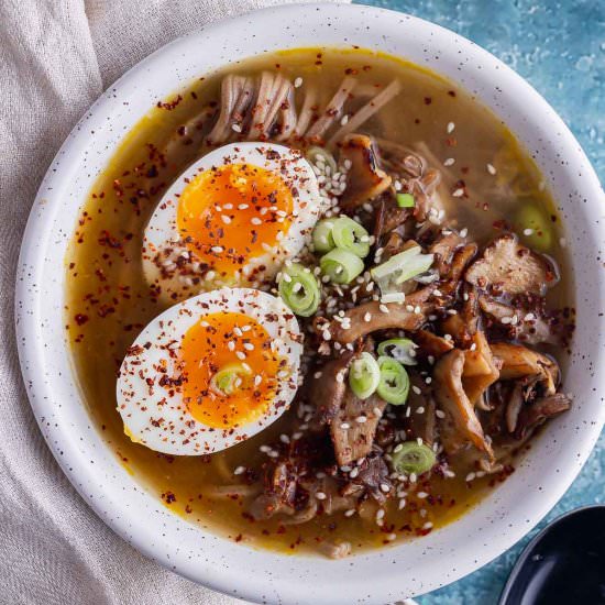 Mushroom Miso Soup with Soba Noodle