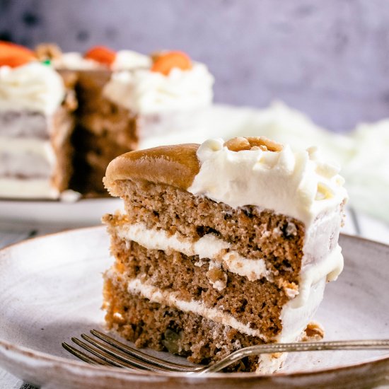 Vegan and gluten free carrot cake