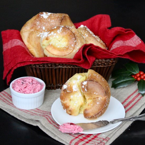 Popovers w/ Cranberry Sauce Butter