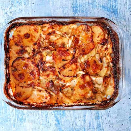 potato and fennel gratin