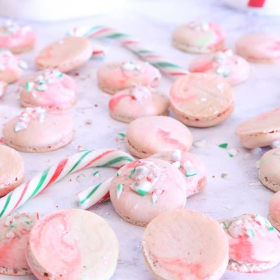 Candy Cane Macarons w/ Buttercream